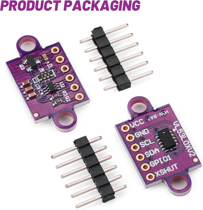 Starry 5pcs VL53L0X Time-of-Flight (ToF) Ranging Sensor Breakout 940nm 2.8-5V GY-VL53L0XV2 Laser Distance Module Ranging Flight Measurement Module I2C IIC - Image 2